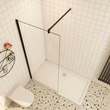 Walk In Duschwand Dusche 10mm 80x200 cm Glas Duschabtrennung Duschkabine Schwarz
