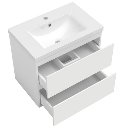 Waschtisch mit Unterschrank 60 cm Badmöbel Set mit Waschbecken Gäste WC Weiß Matt