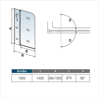 Duschkabine Falttür Drehfalttür Glas