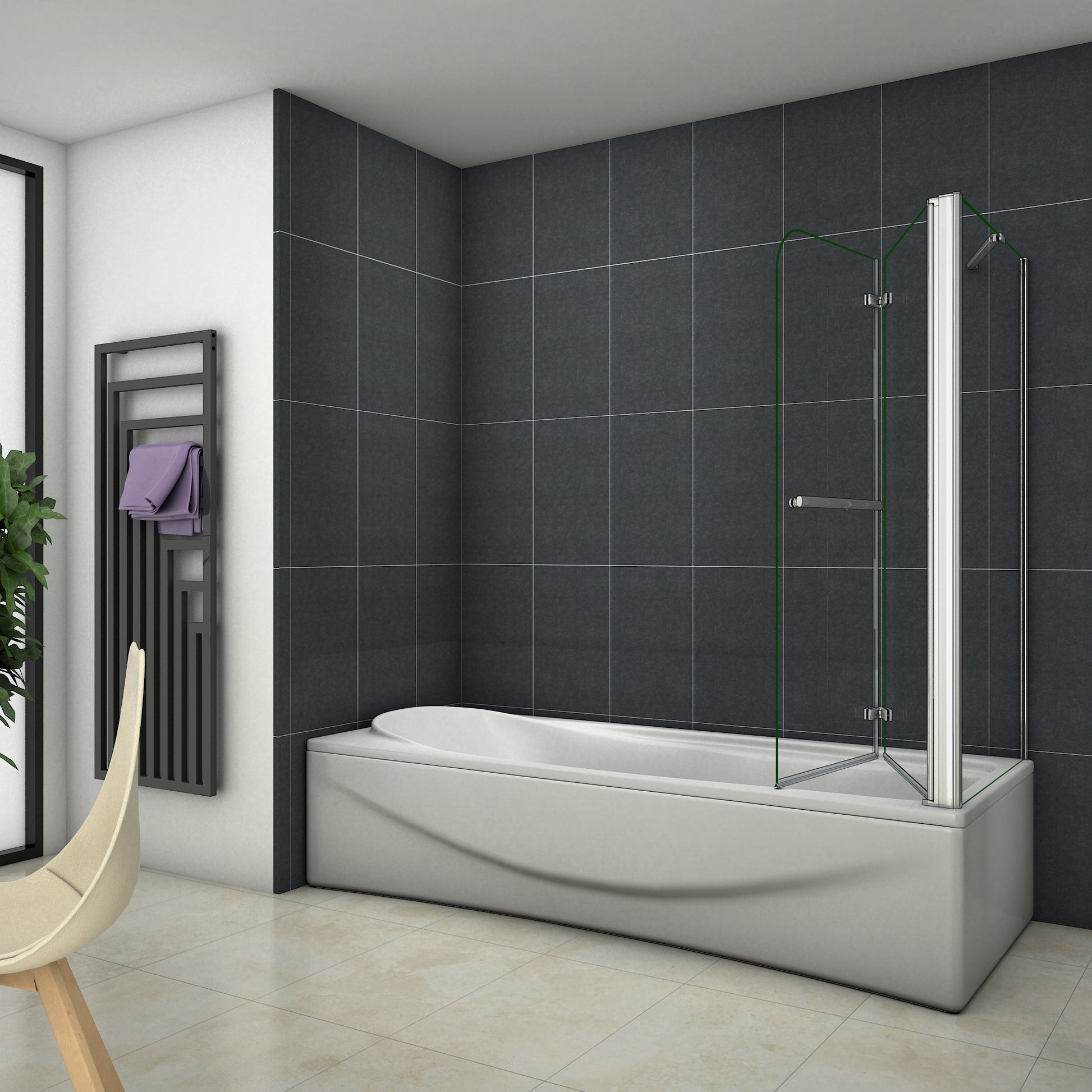 Duschkabine Falttür Drehfalttür Glas