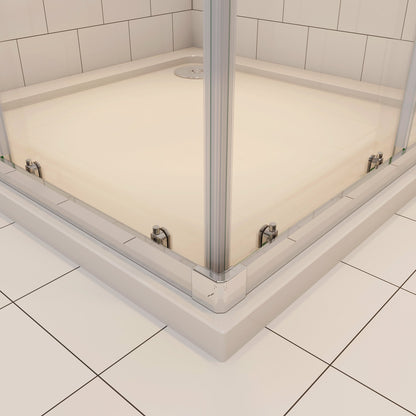 Duschkabine Eckeinstieg 90x90 Schiebetür Eckdusche Dusche Glas H.185 cm