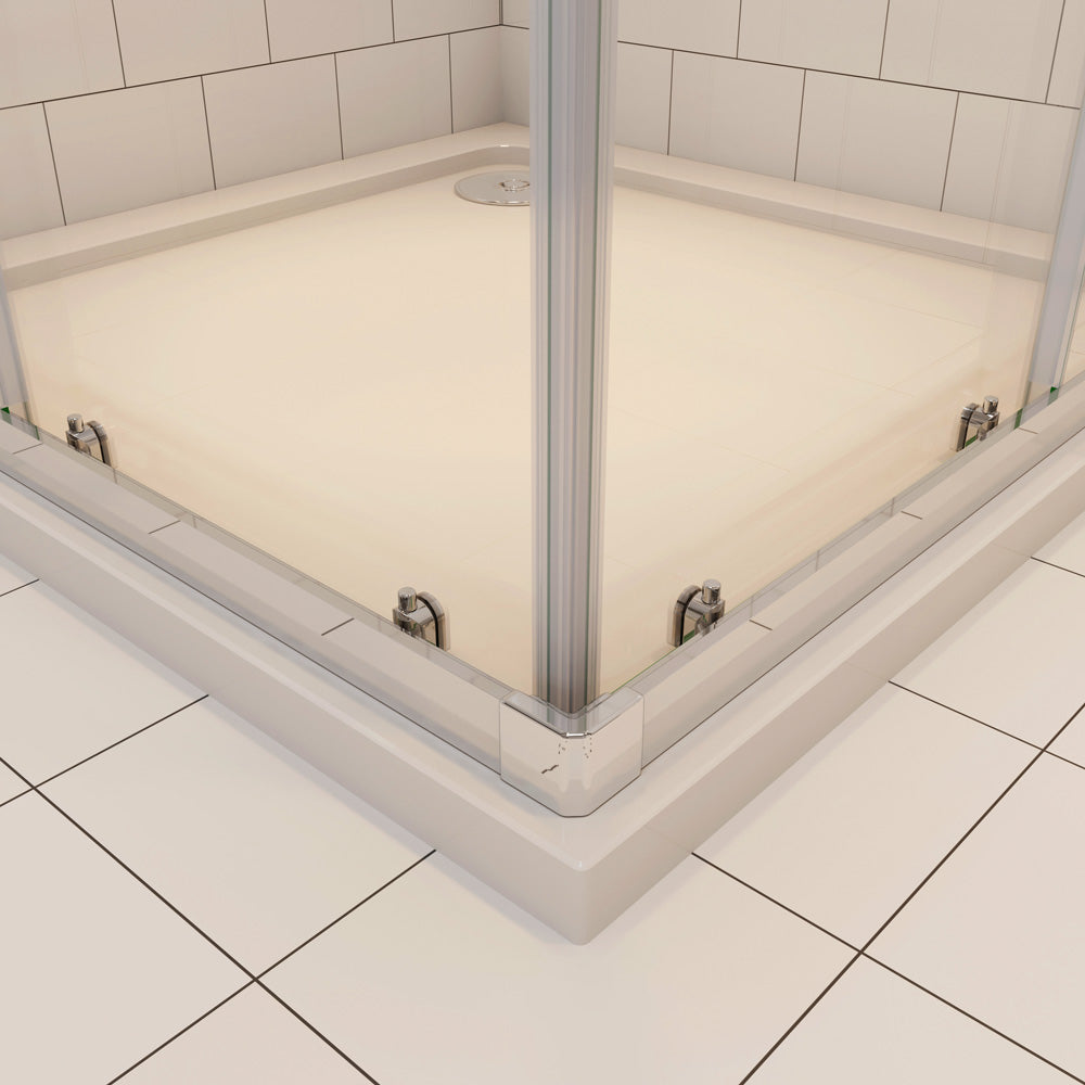 Duschkabine 100x100 cm Schiebetür Glas Dusche Eckeinstieg H.185 cm