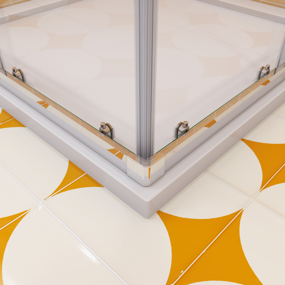 100x100 Duschkabine Schiebetür Eckeinstieg Eckdusche Dusche H.195 cm NANO Glas