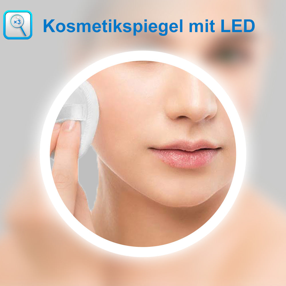 LED Badspiegel 80 bis 140 cm 2 Lichtfarbe Wandspiegel mit Bluetooth, Touch, Beschlagfrei,3-Fach Vergrößerung Schminkspiegel IP44 Kalt/Warmweiß energiesparend