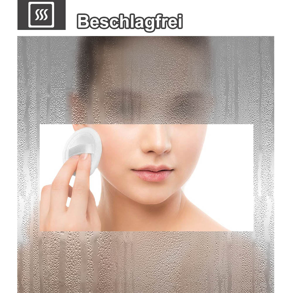 LED Spiegelschrank ARYA Badspiegelschrank mit Beleuchtung, Aluminium, beschlagfrei, Doppelseitiger Spiegel, Touch-Sensor Schalter, mit Steckdose, Kaltweiss