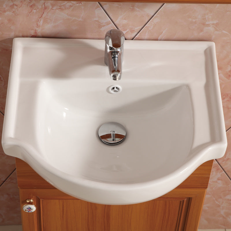 50*70 cm Spiegel mit Ablage Teakholz