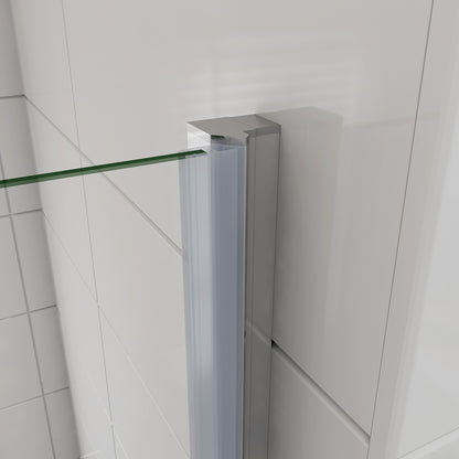 Drehtür mit Festteil Nische Duschkabine Dusche NANO Glas 100 x 195 cm