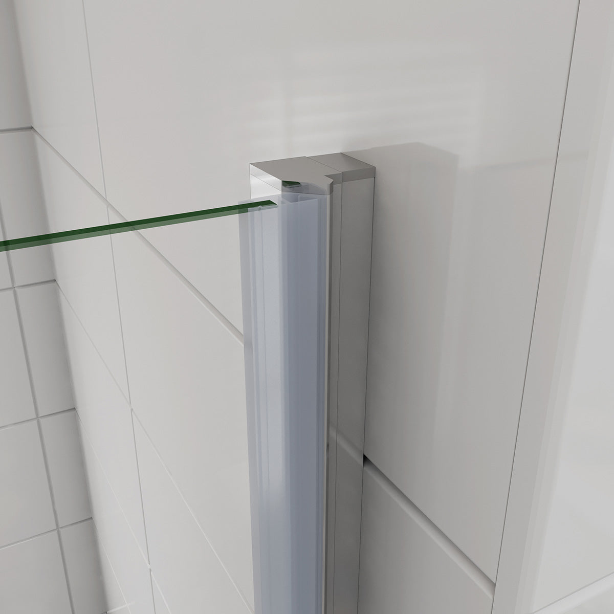 Drehtür mit Festteil Nische Duschkabine Dusche NANO Glas 80 x 195 cm