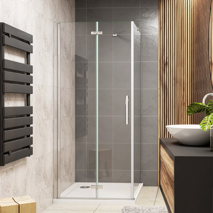 Duschkabine Falttür Drehfalttür Glas