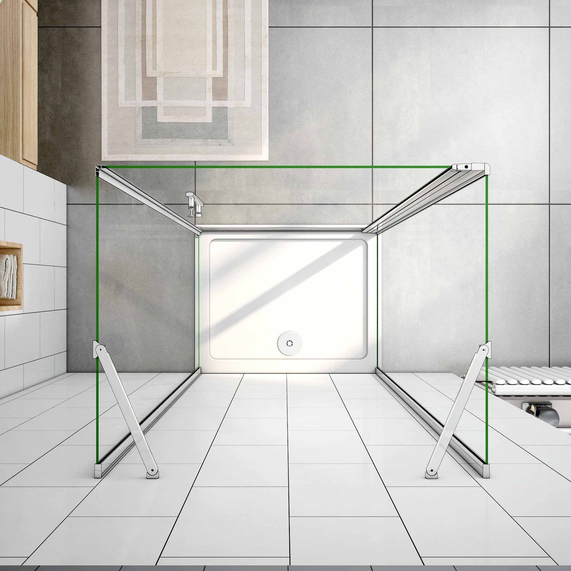 Duschkabine Falttür Drehfalttür Glas