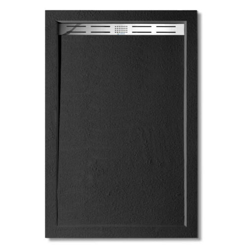 Rechteck Duschtasse Stein-Effekt Duschwanne Für Duschkabine Schwarz