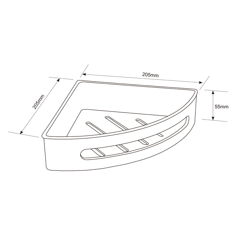 Duschablage mit 2 Haken, Duschkorb KLEBEN oder Bohren, Eckregal Rechteckig/Rechteckig, Schwarz