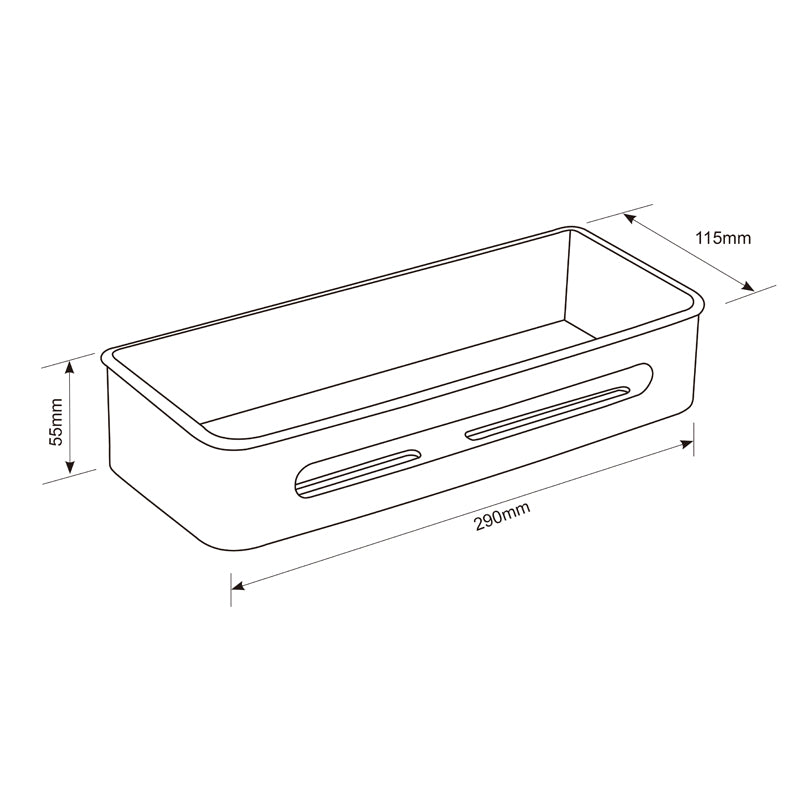 Duschablage mit 2 Haken, Duschkorb KLEBEN oder Bohren, Eckregal Rechteckig/Rechteckig, Schwarz