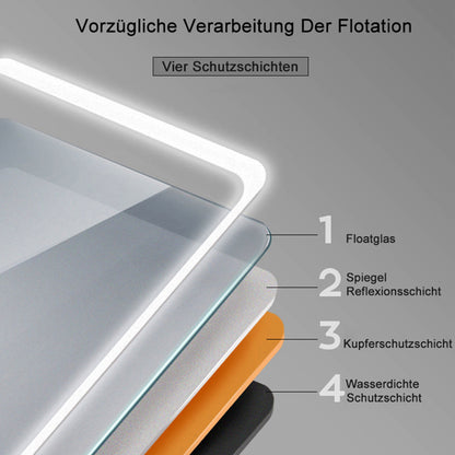 45×60 50×70 cm LED Badspiegel Wandspiegel mit Beleuchtung  Touch Beschlagfrei Kaltweiß