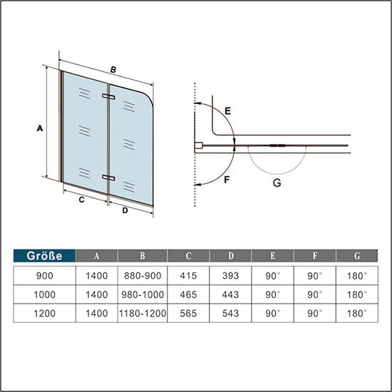 Duschabtrennung Badewannenaufsatz Glas